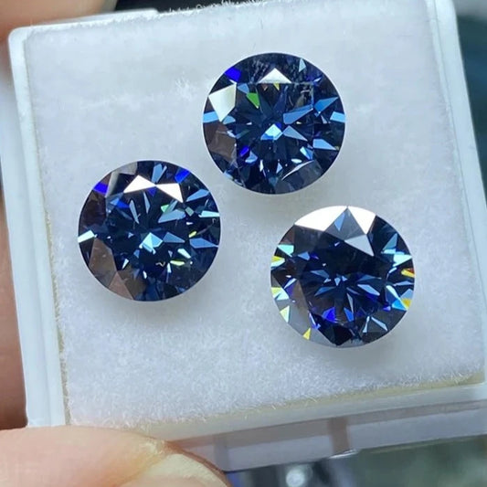 Royal Blue Color. Loose Moissanite Gemstones.