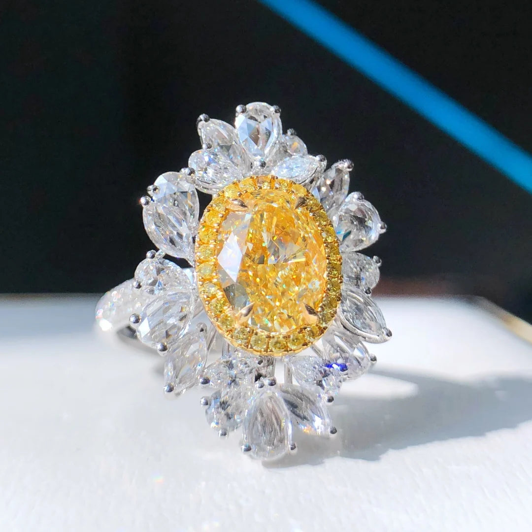 Luxury Diamond Engagement Rings. 3.03 Carat Fancy Yellow Diamond.