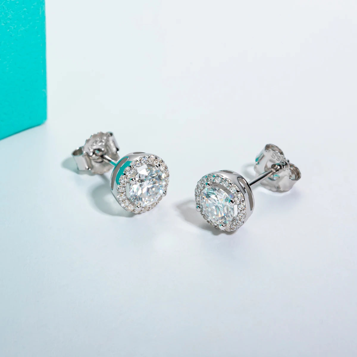 Shop Elegant Moissanite Stud Earrings. All Stones Are Moissanite.