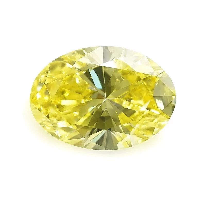 Loose Diamond. Fancy Vivid Yellow Color. 0.50 Carat Oval Shape diamond.