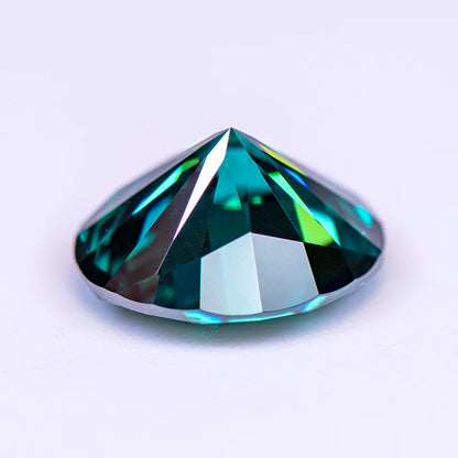 Loose Moissanite Stone. Emerald Green Color. Oval Cut. 1.0 To 5.0 Carat.