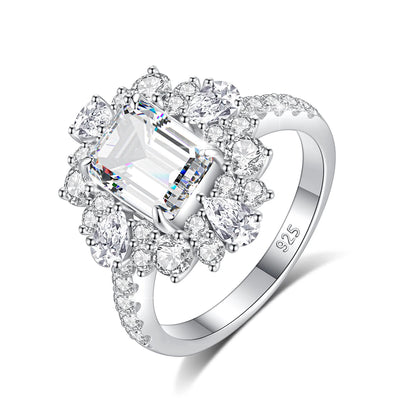 Luxury Moissanite Engagement Ring - 7*9mm 3.0 Carat Emerald Cut.
