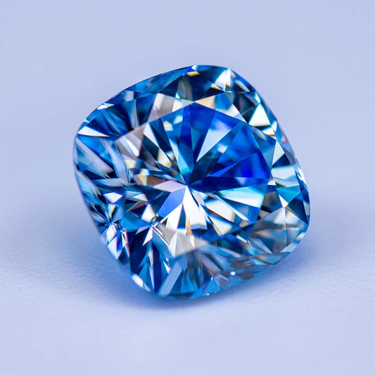 Loose Moissanite. Cushion Cut. Ice Blue Color. 1.0 To 5.0 Carat.