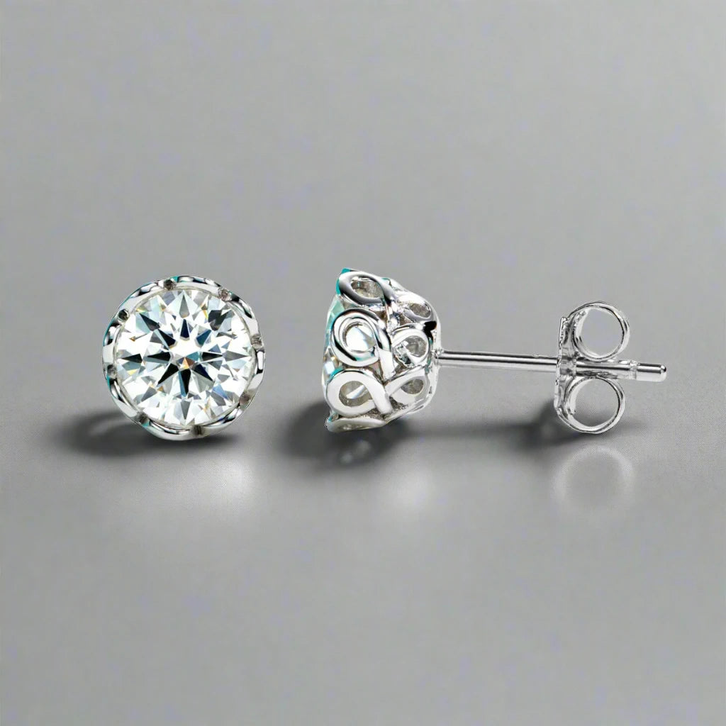 Elegant Moissanite Diamond Earrings - Total  Carat 2.0ct To 6.0ct.