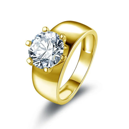 Luxury Gold Moissanite Engagement Rings. 3.0 Carat D VVS1.