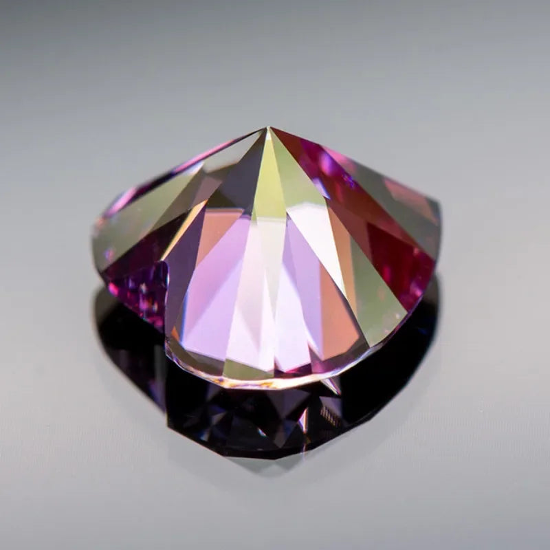 Loose Moissanite. Imperial Purple Color. Heart Cut. 1.0 To 5.0 Carat.