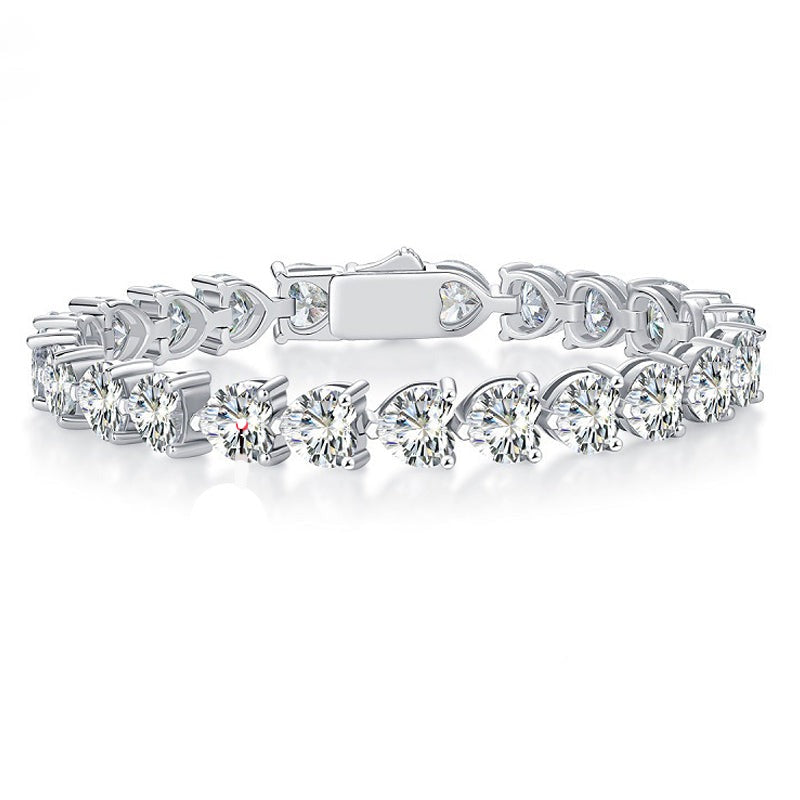 24ct Heart Moissanite Bracelet for Women