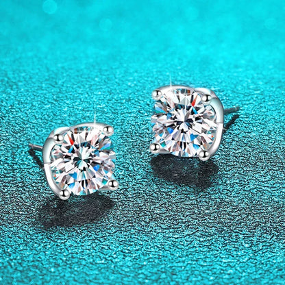 Moissanite Stud Earrings For Women. 1.0 To 4.0 Carat D VVS1.