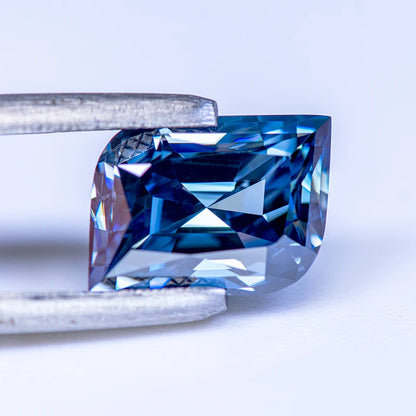 Loose Moissanite Gems. Leaf Cut. Royal Blue Color. 1.0 To 5.0 Carat.