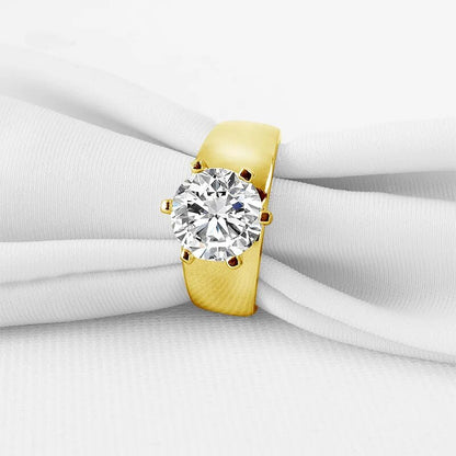 Luxury Gold Moissanite Engagement Rings. 3.0 Carat D VVS1.