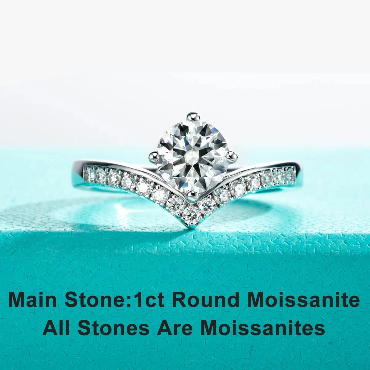 Shop For Moissanite Elegant Rings. 1.0 Carat. D VVS1.
