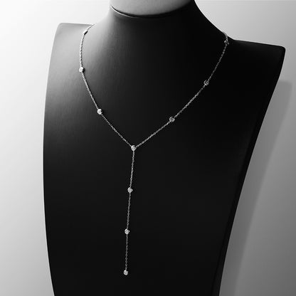 Moissanit-Diamant-Halsketten. 18 Karat vergoldetes Silber.