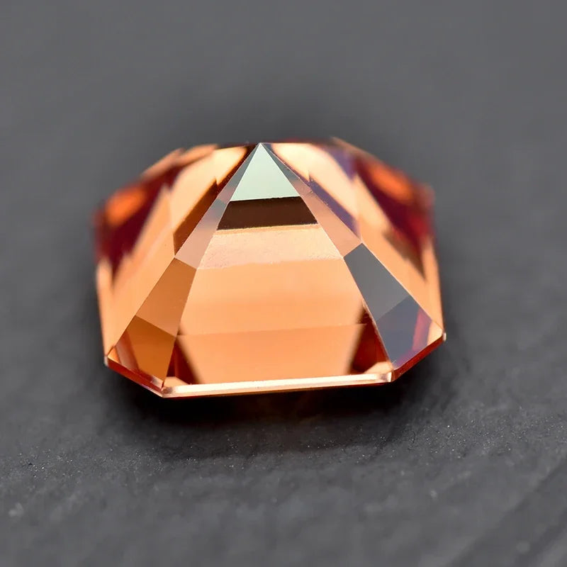 Colored Moissanite Gems. Garnet Color. Asscher Cut. 1.0 To 5.0 Carat.