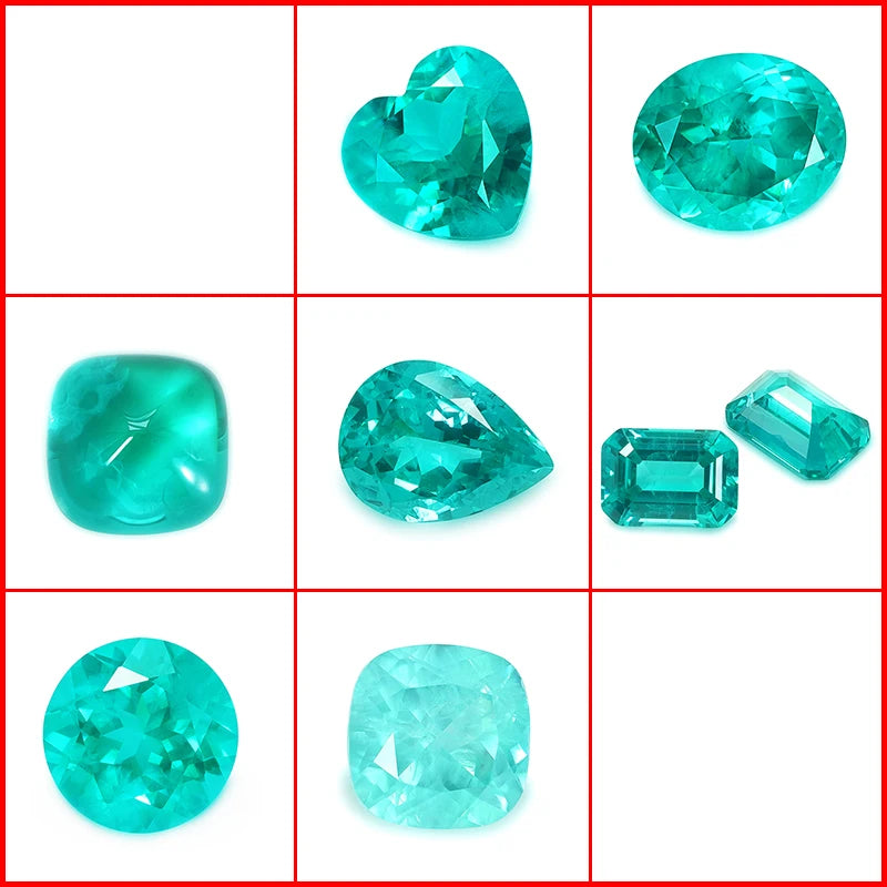 Round Shape Lab-Grown Garnet. Paraiba Tourmaline Color