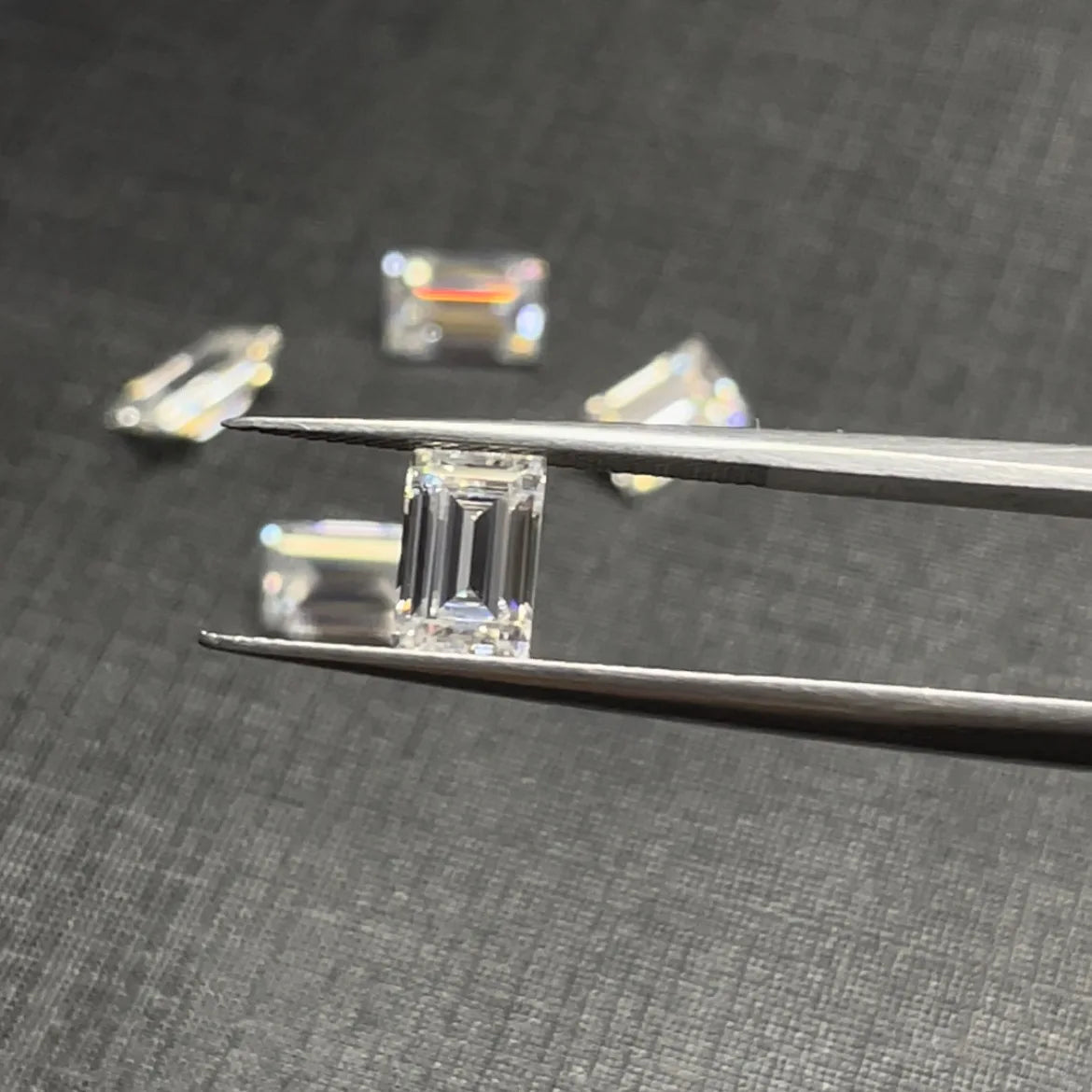 Small Sizes Moissanite. Emerald Cut. 1mm To 4mm. 10pcs