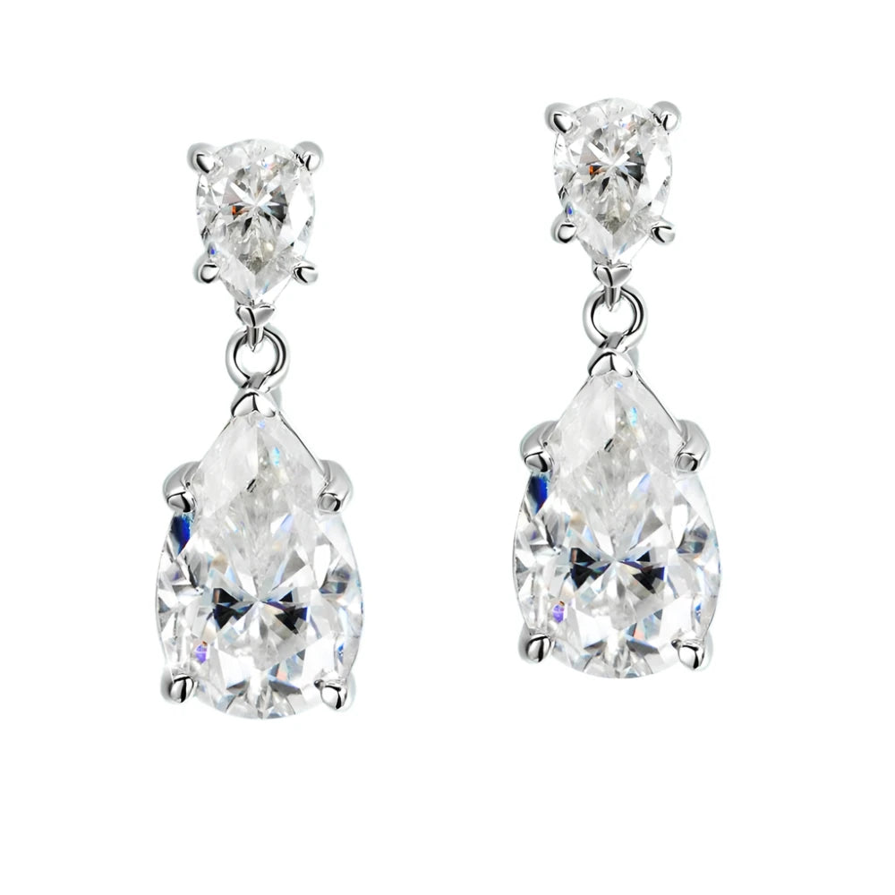 Luxury Pear-Cut 7.0 Carat Moissanite Earrings.