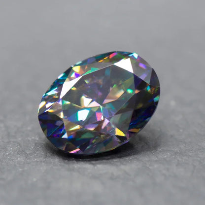 Loose Moissanite Stone. Rainbow Color. Oval Cut. 0.50 To 5.0 Carat.