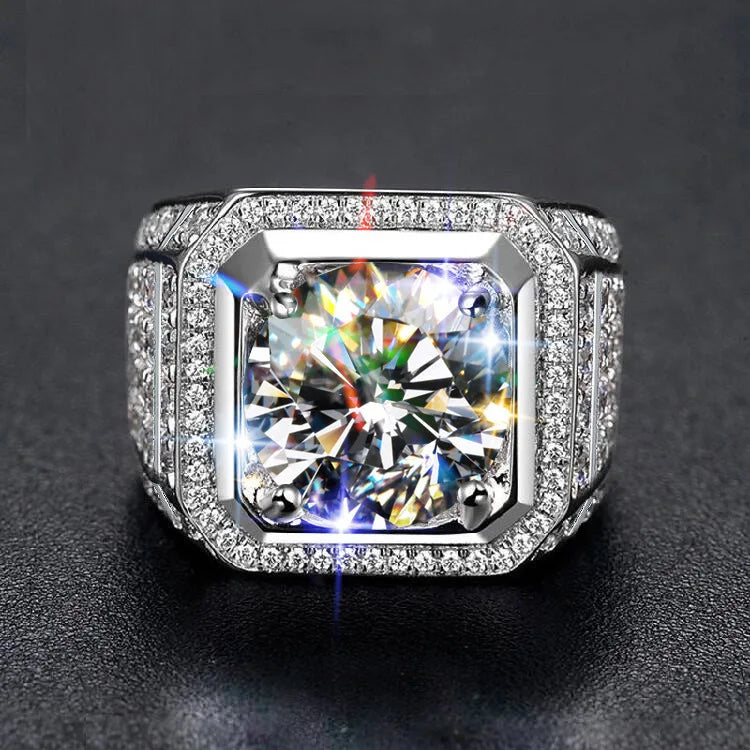 3 to 10 Carat Elegant Moissanite Men's Rings – Timeless Luxury