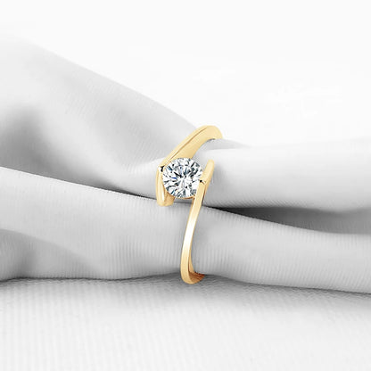 Moissanite Engagement Ring 0.50ct - 10K Yellow Gold.