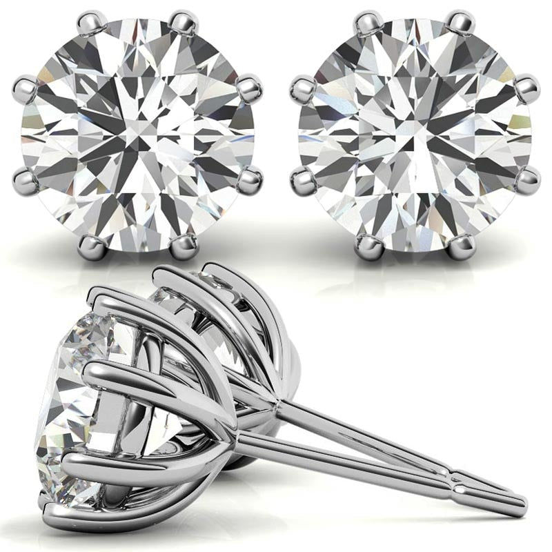 Elegant Moissanite Earrings. 1.0 - 2.0 - 4.0 Carat. D VVS1. Certified.