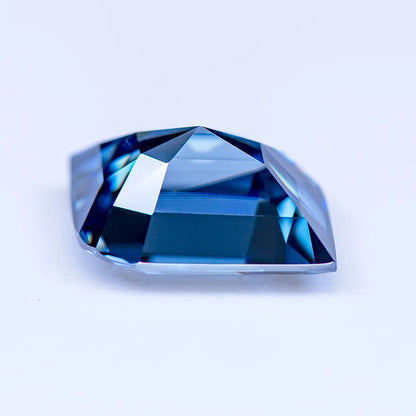 Loose Moissanite Gems. Leaf Cut. Royal Blue Color. 1.0 To 5.0 Carat.