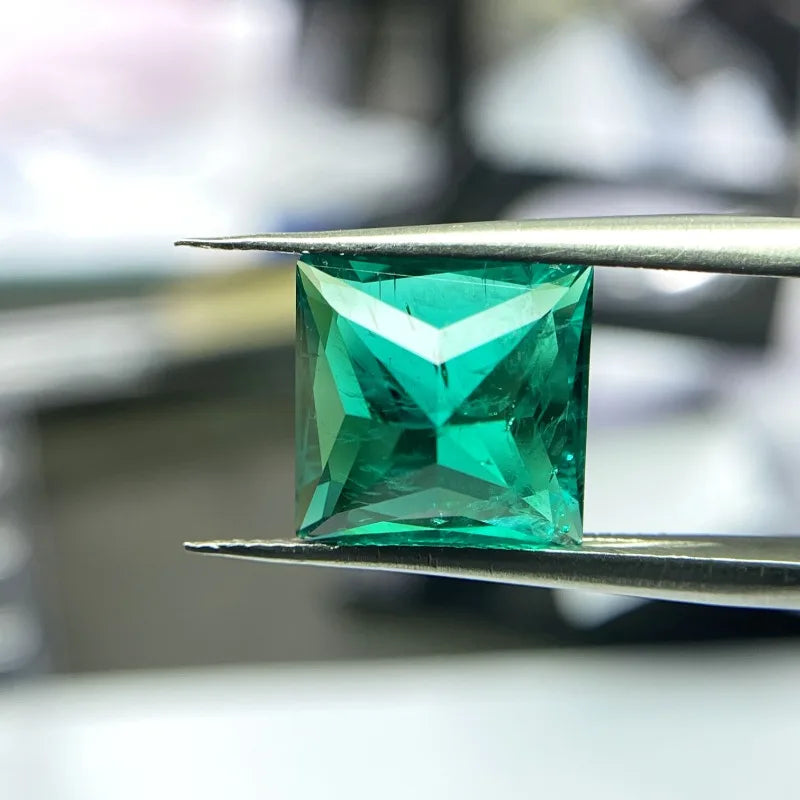 Loose Emerald Gemstones. Princess Cut. Lab-Grown Emerald. 5mm To 10mm.