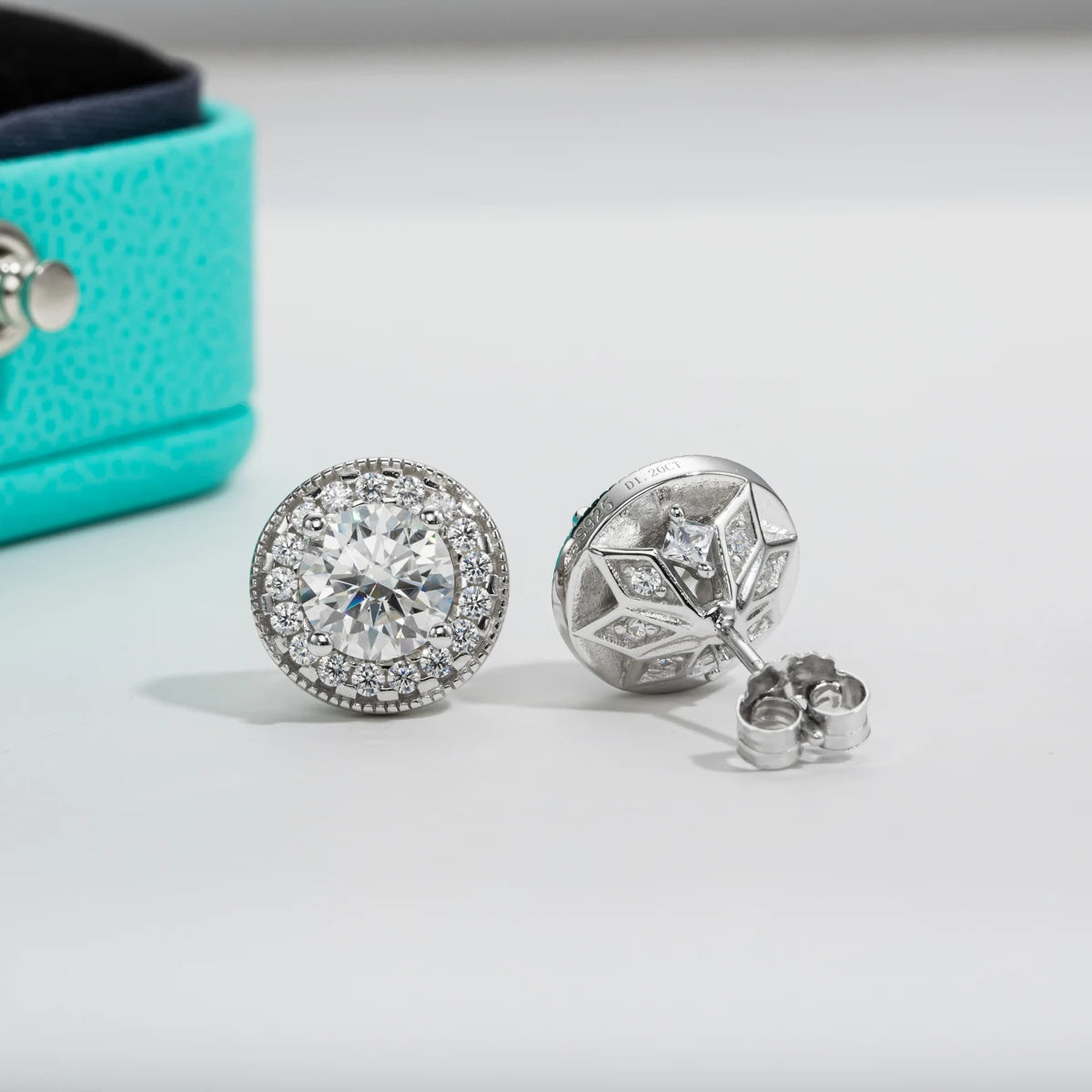 Moissanite Diamond Vintage Earrings. Total 2.40 Carat.