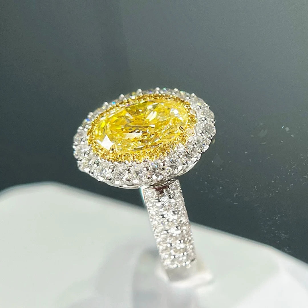 Luxury Diamond Engagement Rings. 2.011 Carat Fancy Yellow Diamond.
