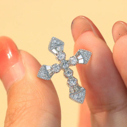 Diamond Cross Pendant. 0.40 Carat. Natural Diamond Jewelry.