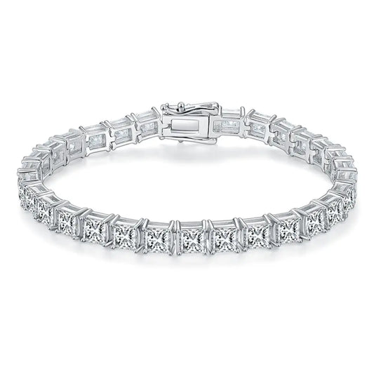 Moissanite Tennis Bracelets. Princess Cut. Genuine Moissanite. D VVS1.