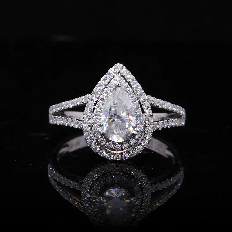 Diamond Engagement Rings - Pear Cut - 1.0ct. Lab-Grown Diamond.
