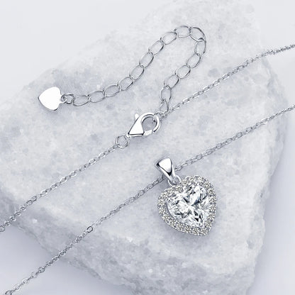 Heart-Shaped Moissanite Necklace For Women. 2.0 Carat.