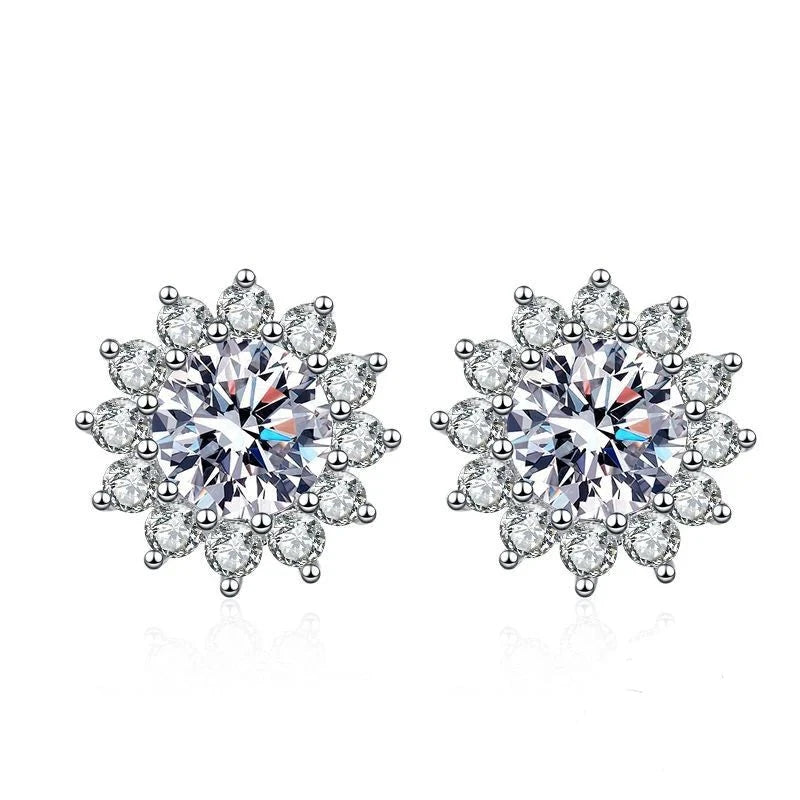 Certified Moissanite Stud Earrings. 1.0 - 2.0 Carat. D VVS1.