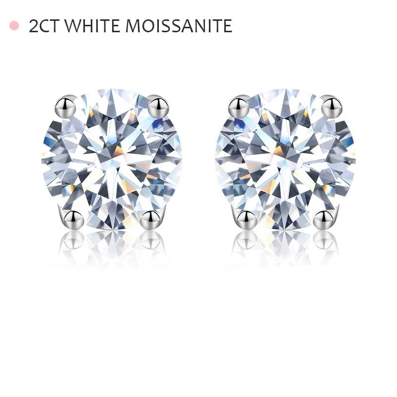 Colored Moissanite Earrings. 0.50 To 2.0 Carat. 18K Gold Plated Silver.