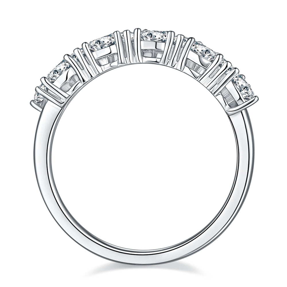 Moissanite Women Rings. Half Eternity Ring. D VVS1.