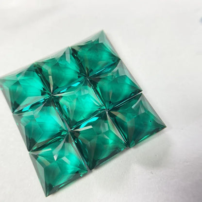 Loose Emerald Gemstones. Princess Cut. Lab-Grown Emerald. 5mm To 10mm.