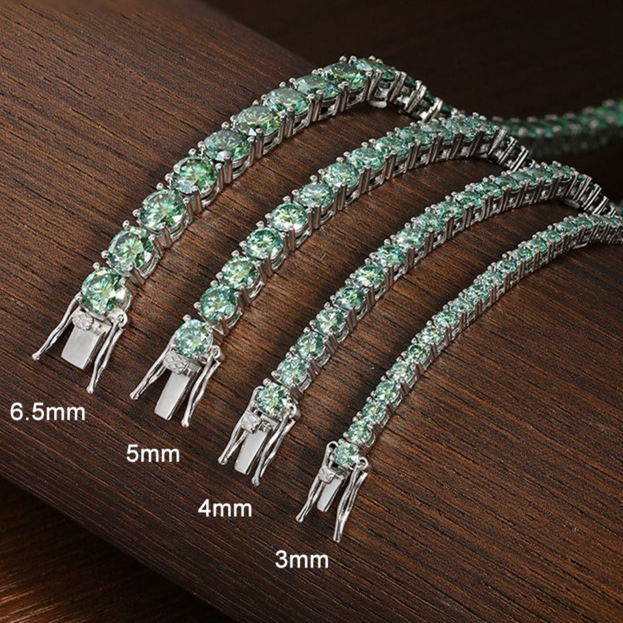 Colored Moissanite Diamond Tennis Bracelets. 3mm. 4mm. 5mm. 6.5mm.