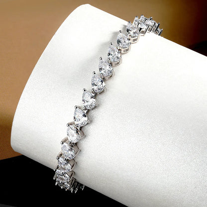 Buy a Moissanite Tennis Bracelet. 4*6mm Pear Cut Moissanite.