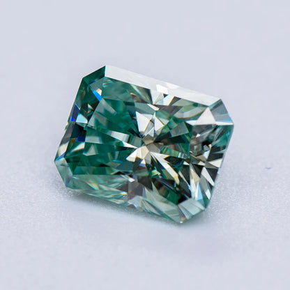 Loose Moissanite. Yellow Green Color. Radiant Cut. 1.0 To 3.0 Carat.