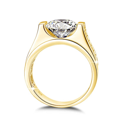 4.0 Carat Moissanite Ring for Men, D Color, VVS1.