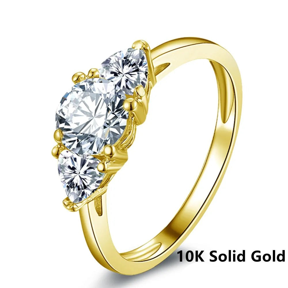Elegant Gold Engagement Rings. 0.80 Carat Genuine Moissanite. D VVS1.