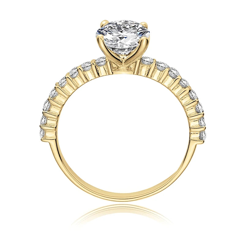 Gold Engagement Rings. Genuine Moissanite. 1.25 Carat. D VVS1.