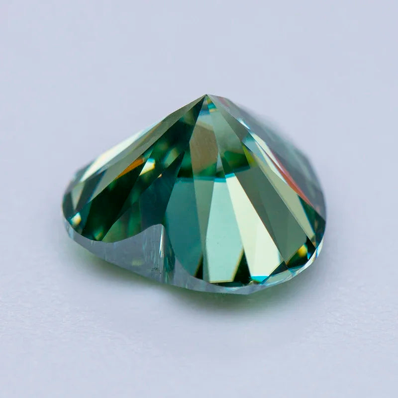 Loose Moissanite. Yellow Green Color. Heart Cut. 0.50 To 3.0 Carat