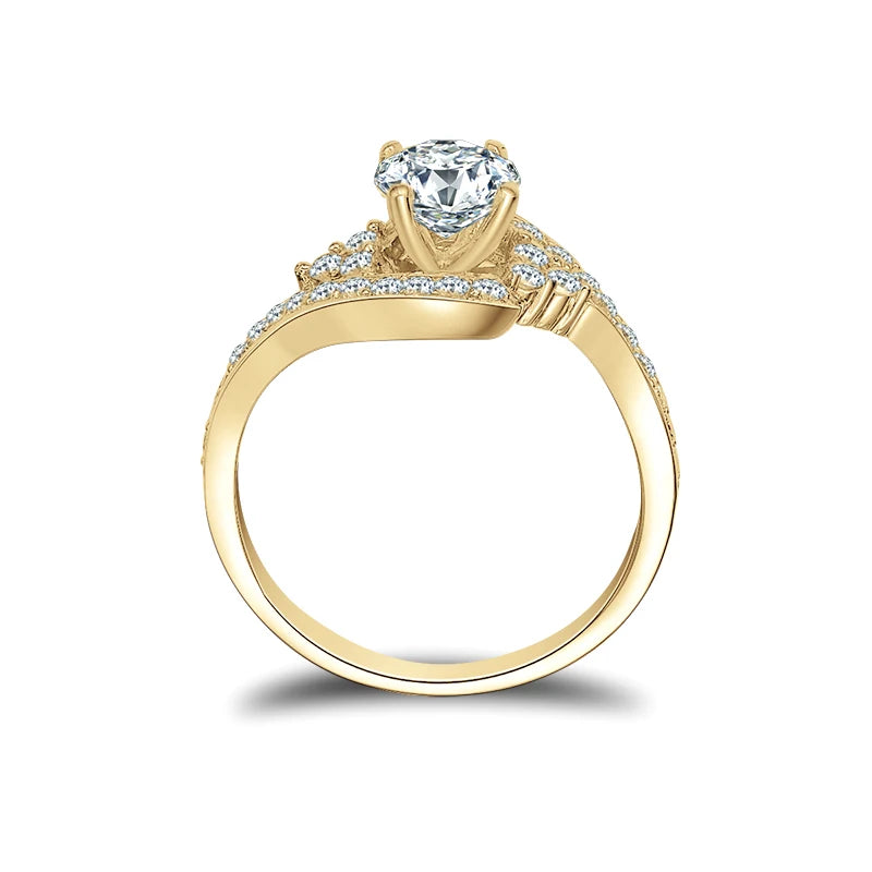 Elegant Women's Moissanite Ring, 10K Gold.