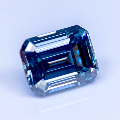 Buy Loose Moissanite. Royal Blue Color. Emerald Cut. 1.0 To 5.0 Carat.