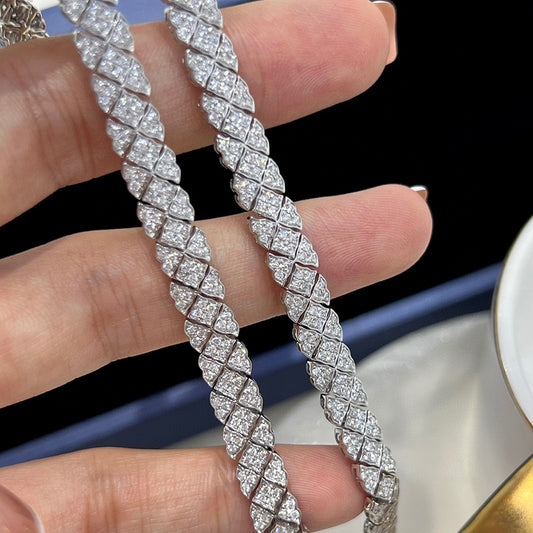 18K White Gold Natural Diamonds Bracelet