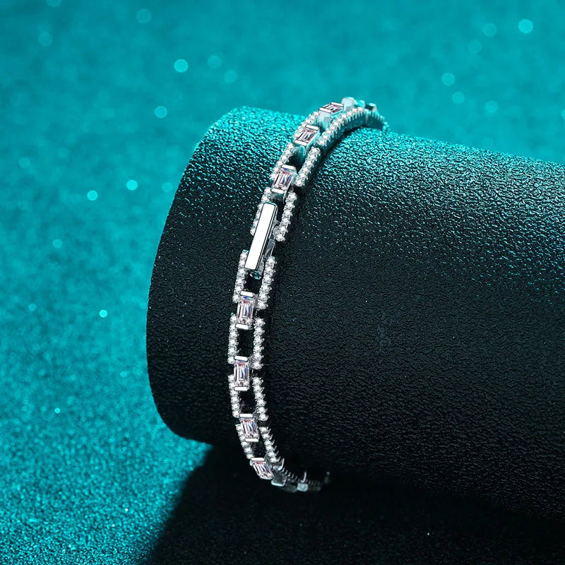 Luxury Moissanite Bracelet for Women - Fully Moissanite Stones.