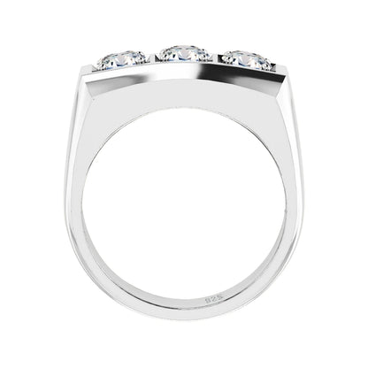 Premium 3 Stone Moissanite Ring | Unisex Style & Elegance
