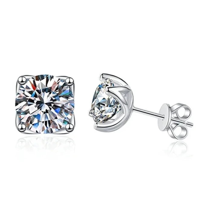 Moissanite Stud Earrings For Women. 1.0 To 4.0 Carat D VVS1.