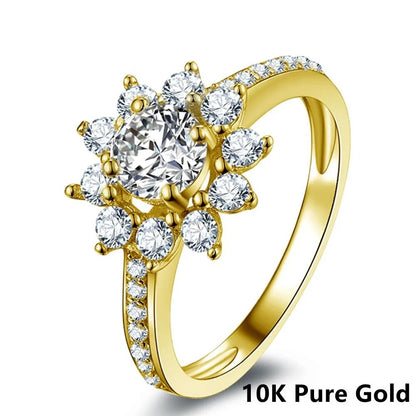 Moissanite Diamond Engagement Rings. 0.75 Carat. 10K Yellow Gold.